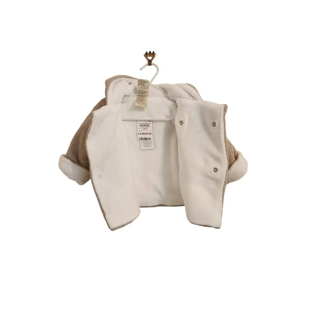 NWT First Impressions Unisex Faux Sherpa Lined Hooded Jacket 3-6 Months